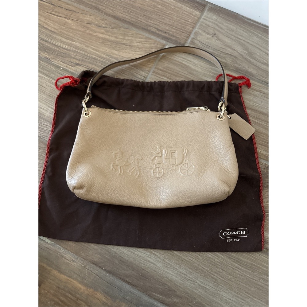 Coach Shoulder Bag Leather Beige w/ Tag 33521 Used W/ Dust Bag Cover‎